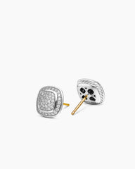 Albion® Stud Earrings in Sterling Silver with Pavé Diamonds, 7mm