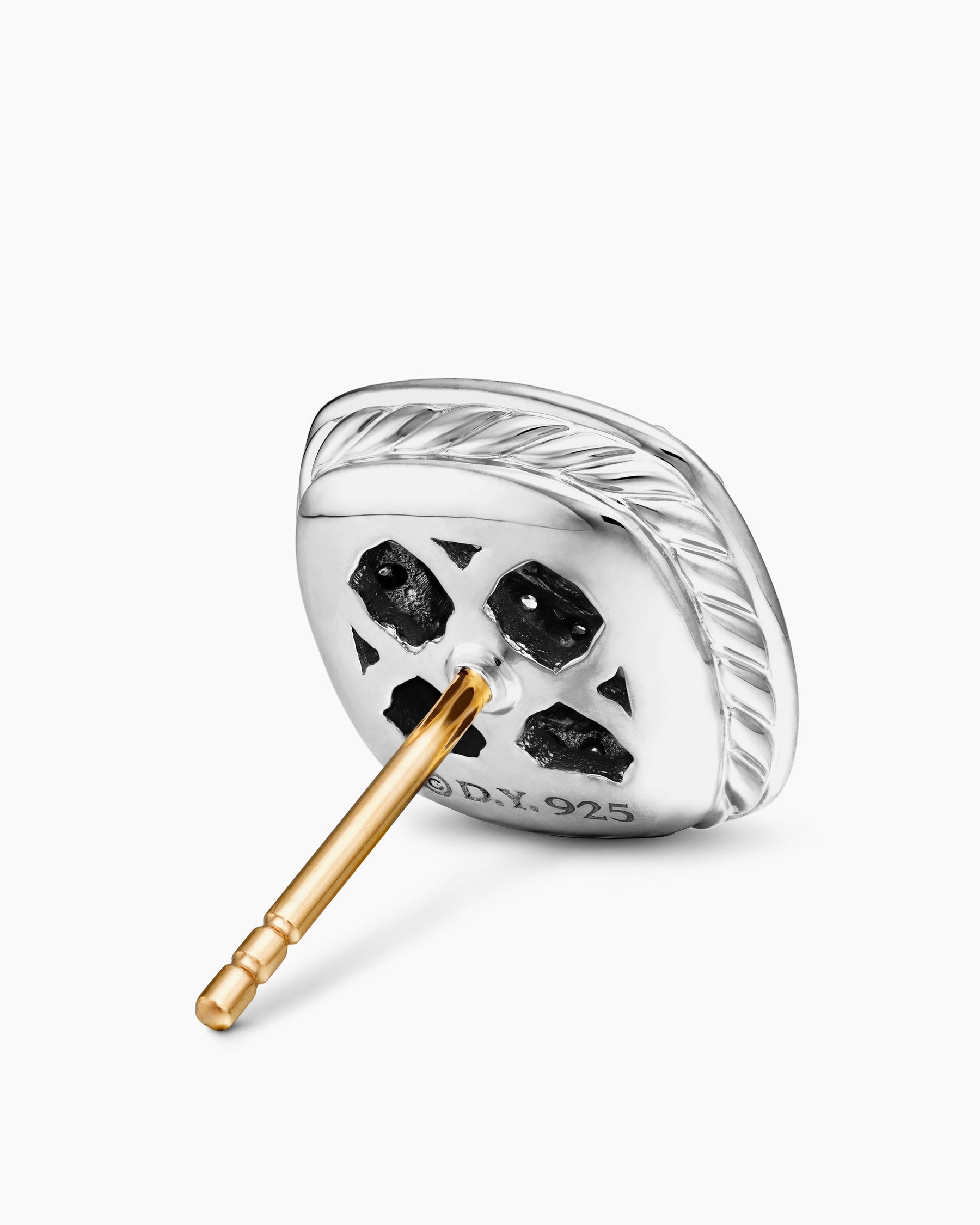 Albion® Stud Earrings in Sterling Silver with Pavé Diamonds, 7mm