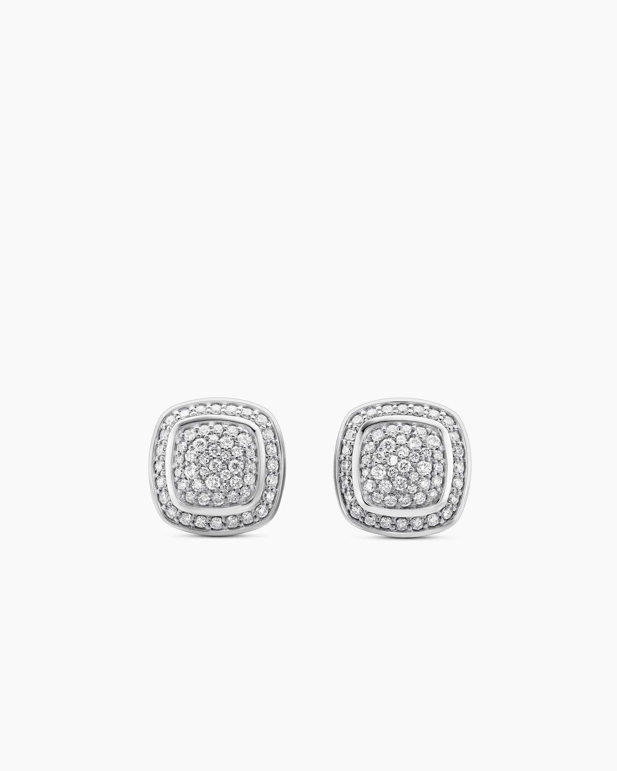 Albion® Stud Earrings in Sterling Silver with Pavé Diamonds, 7mm