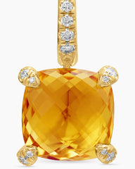 Chatelaine® Drop Earrings in 18K Yellow Gold with Citrine and Diamonds, 11mm