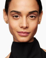 Chatelaine® Stud Earrings in 18K Yellow Gold with Citrine and Diamonds, 8mm