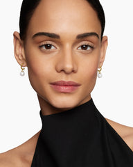 Solari Drop Earrings in 18K Yellow Gold with Pearls and Diamonds, 22mm