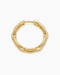 Stax Chain Link Hoop Earrings in 18K Yellow Gold with Diamonds, 23.8mm