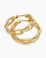 Stax Chain Link Hoop Earrings in 18K Yellow Gold with Diamonds, 23.8mm