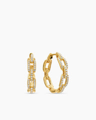 Stax Chain Link Hoop Earrings in 18K Yellow Gold with Diamonds, 23.8mm
