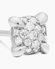 Petite Chatelaine® Stud Earrings in 18K White Gold with Pavé Diamonds, 5mm