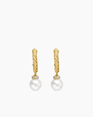 Petite Solari Drop Earrings in 18K Yellow Gold with Pearls and Diamonds, 17.2mm