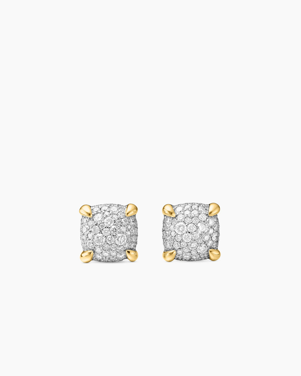 Chatelaine® Stud Earrings in 18K Yellow Gold with Pavé Diamonds, 11mm