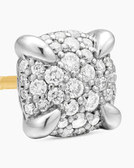 Petite Chatelaine® Stud Earrings in Sterling Silver with Pavé Diamonds, 6.5mm