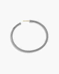 Cable Hoop Earrings in Sterling Silver, 2in
