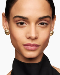 Sculpted Cable Stud Earrings in 18K Yellow Gold, 20mm