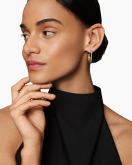 Crossover Hoop Earrings in 18K Yellow Gold with Diamonds, 26.5mm