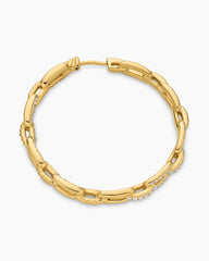 Stax Chain Link Hoop Earrings in 18K Yellow Gold with Diamonds, 37mm