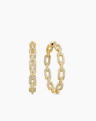 Stax Chain Link Hoop Earrings in 18K Yellow Gold with Diamonds, 37mm