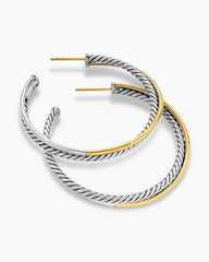 Crossover Hoop Earrings in Sterling Silver with 18K Yellow Gold, 44mm