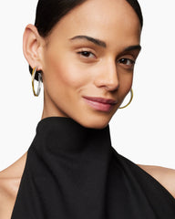 Crossover Hoop Earrings in Sterling Silver with 18K Yellow Gold, 44mm