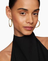 Crossover Hoop Earrings in 18K Yellow Gold with Diamonds, 44mm