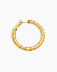 Cable Edge® Hoop Earrings in 18K Yellow Gold, 1.5in