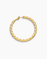 Cable Edge® Hoop Earrings in 18K Yellow Gold, 2in