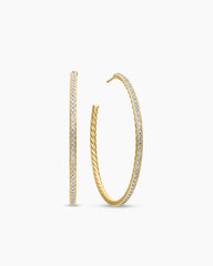 Pavé Hoop Earrings in 18K Yellow Gold with Diamonds, 50.3mm