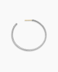 Pavé Hoop Earrings in Sterling Silver with Diamonds, 50.3mm