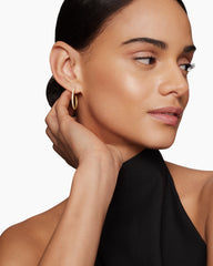 Pavé Hoop Earrings in 18K Yellow Gold with Diamonds, 25.4mm