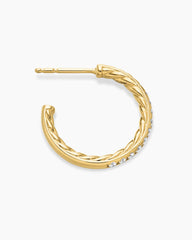 Pavé Hoop Earrings in 18K Yellow Gold with Diamonds, 19mm