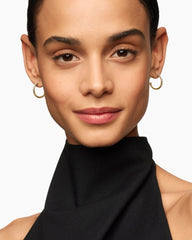 Pavé Hoop Earrings in 18K Yellow Gold with Diamonds, 19mm