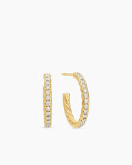 Pavé Hoop Earrings in 18K Yellow Gold with Diamonds, 19mm