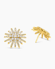Starburst Stud Earrings in 18K Yellow Gold with Diamonds, 19mm