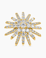 Starburst Stud Earrings in 18K Yellow Gold with Diamonds, 19mm