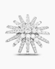Starburst Stud Earrings in 18K White Gold with Diamonds, 19mm