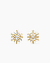 Starburst Stud Earrings in 18K Yellow Gold with Diamonds, 11.7mm