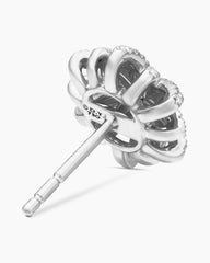 Starburst Stud Earrings in 18K White Gold with Diamonds, 11.7mm