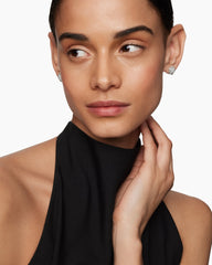 Starburst Stud Earrings in 18K White Gold with Diamonds, 11.7mm