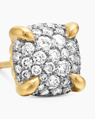 Chatelaine® Stud Earrings in 18K Yellow Gold with Pavé Diamonds, 8mm