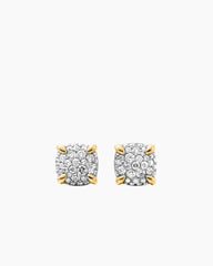 Chatelaine® Stud Earrings in 18K Yellow Gold with Pavé Diamonds, 8mm