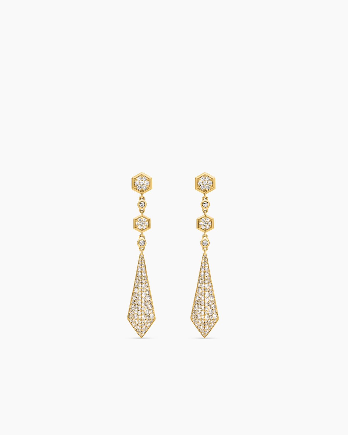 Modern Renaissance® Drop Earrings in 18K Yellow Gold with Diamonds, 30mm