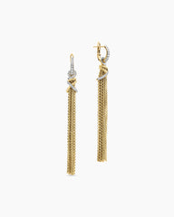 Helena Chain Tassel Earrings in 18K Yellow Gold with Diamonds, 76mm