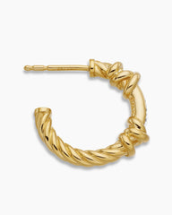 Petite Helena Wrap Hoop Earrings in 18K Yellow Gold with Diamonds, 3/4in