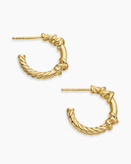 Petite Helena Wrap Hoop Earrings in 18K Yellow Gold with Diamonds, 3/4in