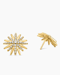 Starburst Stud Earrings in 18K Yellow Gold with Diamonds, 19mm