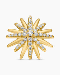 Starburst Stud Earrings in 18K Yellow Gold with Diamonds, 19mm