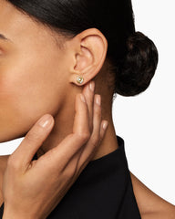 Petite Infinity Stud Earrings in 18K Yellow Gold with Diamonds, 7.8mm