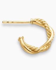 Petite Infinity Huggie Hoop Earrings in 18K Yellow Gold with Diamonds, 3mm