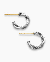 Petite Infinity Huggie Hoop Earrings in Sterling Silver with Diamonds, 3mm