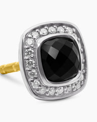 Petite Albion® Stud Earrings in Sterling Silver with Black Onyx and Diamonds, 5mm