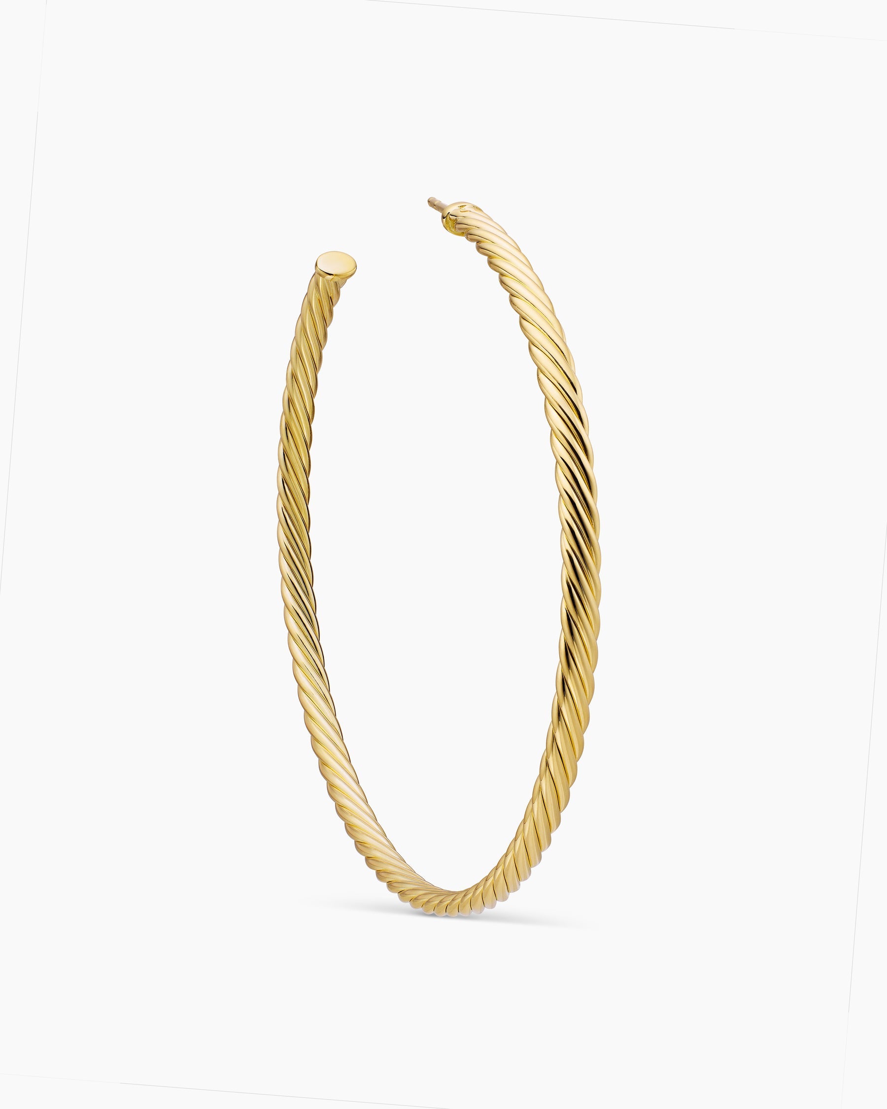 Sculpted Cable Hoop Earrings in 18K Yellow Gold, 2.5in