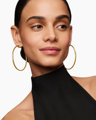 Sculpted Cable Hoop Earrings in 18K Yellow Gold, 2.5in