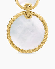 DY Elements® Double Drop Earrings in 18K Yellow Gold with Mother of Pearl, 33mm